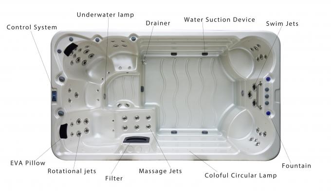 Acrylic Outdoor Swim Spa Pool With Bluetooth Wireless Technology And ...