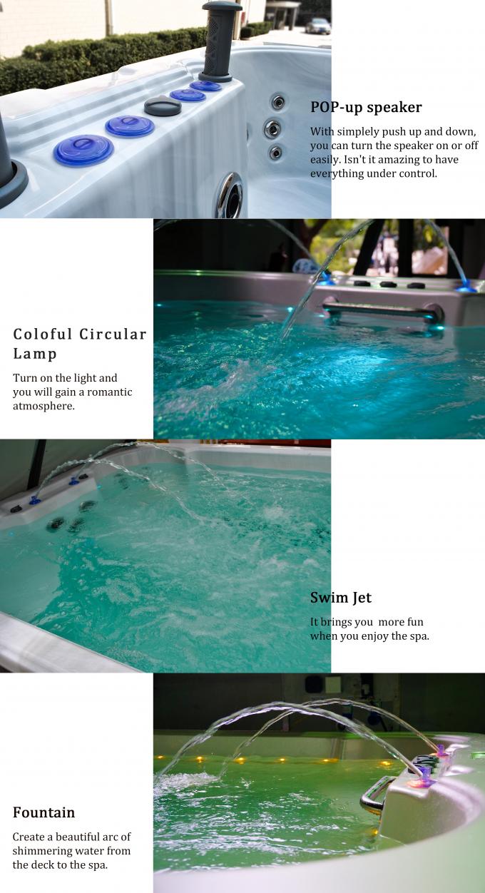 Acrylic Outdoor Swim Spa Pool With Bluetooth Wireless Technology And ...