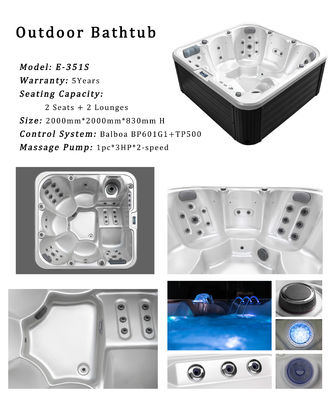 Europe Design Modern Hot Tub with 33 Nozzles Air and Water Massage Jets for 5-6 People