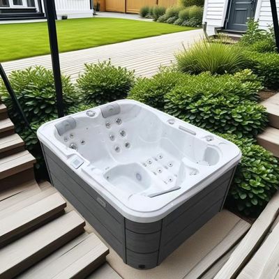 3-4 Persons Jacussii Outdoor Spa Hot Tub with LED Lights and Energy- Design